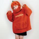 Cute Spooky Pumpkin Graphic Full Zip Hoodie