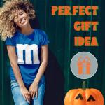 Funny Letter M Halloween T-Shirt for Women