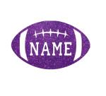 Custom Football Iron-On Decal – Purple Glitter