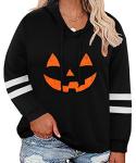 Plus Size Halloween Hoodie with Pumpkin Print