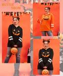 Plus Size Halloween Hoodie with Pumpkin Print