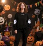 Cute Ghost Halloween Sweatshirt for Women