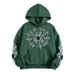 Oversized Halloween Spider Web Graphic Hoodie