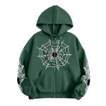 Oversized Halloween Spider Web Graphic Hoodie