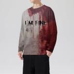 I'm Fine Bloody Long Sleeve Halloween T-Shirt
