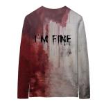 I'm Fine Bloody Long Sleeve Halloween T-Shirt