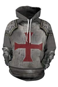 Medieval Knight Templar Hoodie for Men