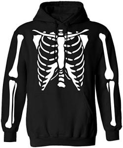 Skeleton Halloween Hoodie for Men - Black 3XL