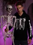 Skeleton Halloween Hoodie for Men - Black 3XL