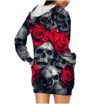 Pumpkin Graphic Halloween Hoodie Dress for Women