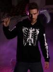 Skeleton Halloween Hoodie for Men - Black 3XL