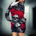 Pumpkin Graphic Halloween Hoodie Dress for Women
