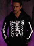 Skeleton Halloween Hoodie for Men - Black 3XL
