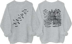 Spooky Bats Pumpkin Halloween Sweatshirt for Women