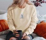Halloween Ghost Coffee Sweatshirt for Women