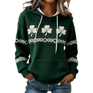 St. Patrick's Day Clover Print Women's Hoodie