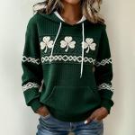 St. Patrick's Day Clover Print Women's Hoodie