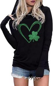 St. Patrick's Day Shamrock Graphic T-Shirt for Women