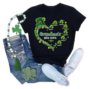 Personalized St. Patrick's Day Grandma Name T-Shirt