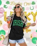 Shamrock Print Long Sleeve St. Patrick's Day Shirt