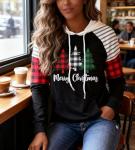 Merry Christmas Buffalo Plaid Tree Hoodie Shirt