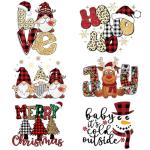 Christmas Iron On Transfers for T-Shirts - 6 Pack