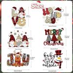 Christmas Iron On Transfers for T-Shirts - 6 Pack