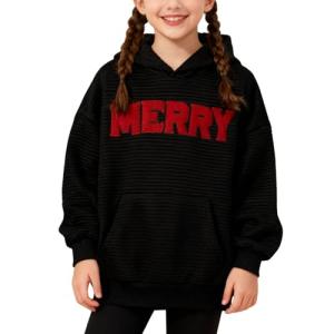 Boys Christmas Graphic Hoodie Pullover Sweatshirt