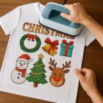 Violet Christmas DTF Iron-On Transfers for T-Shirts