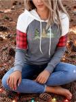 Merry Christmas Tree Graphic Plaid Hoodie T-Shirt