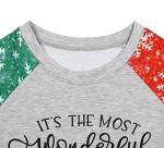 Merry Christmas Women’s Color Block Tee Gray