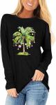 Women's Christmas Coconut Tree Long Sleeve T-Shirt