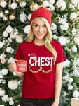 Funny Christmas Couples Matching T-Shirts in Red