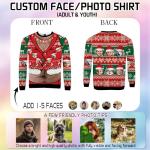 Funny Custom Face Christmas Sweaters for Couples