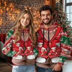 Funny Custom Face Christmas Sweaters for Couples
