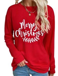 Merry Christmas Letter Print Long Sleeve T-Shirt
