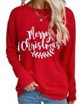 Merry Christmas Letter Print Long Sleeve T-Shirt