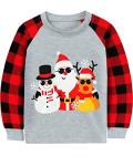 Toddler Christmas Plaid T-Shirt with Santa Design