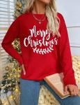 Merry Christmas Letter Print Long Sleeve T-Shirt