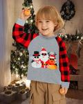 Toddler Christmas Plaid T-Shirt with Santa Design