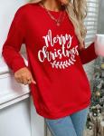 Merry Christmas Letter Print Long Sleeve T-Shirt