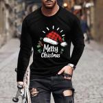 Merry Christmas Santa Hat Long Sleeve T-Shirt
