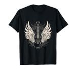 Retro 80s Rock & Roll Guitar Wings T-Shirt