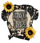 Vintage Bleached Rock Band Graphic T-Shirt for Women
