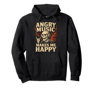 Angry Music Happy Vintage Rock Band Hoodie