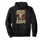 Angry Music Happy Vintage Rock Band Hoodie
