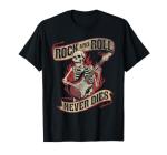 Rock and Roll Skeleton Vintage Music T-Shirt