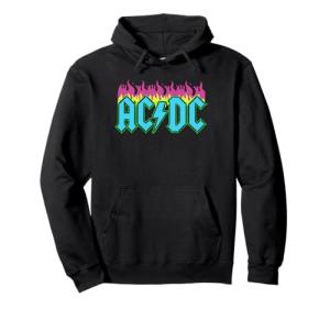 AC/DC Neon Flames Logo Pullover Hoodie