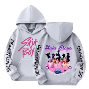 K-Pop Hunter Graphic Long Sleeve Hoodie for Girls
