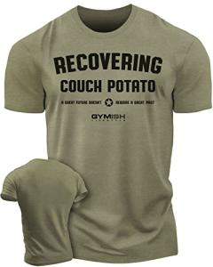 Recovering Couch Potato Gym T-Shirt - Military Green